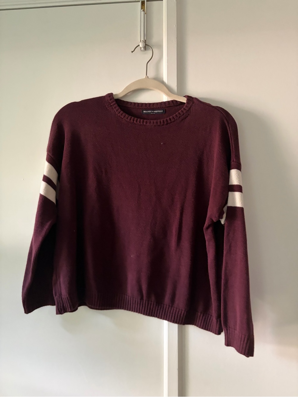 Brandy Melville Maroon Crewneck Sweater